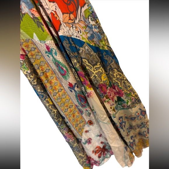 Johnny Was Silk Silvana Patchwork Garden Boho Maxi Dress Medium Luxe Floral - Picture 7 of 9